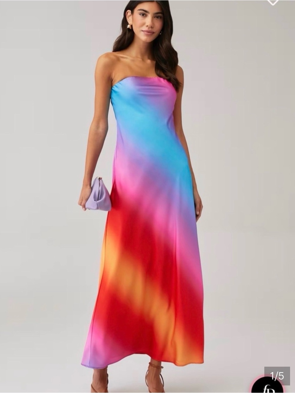 Show Me Your MuMu Taylor Tube Strapless Maxi Dress in Sunset Ombré